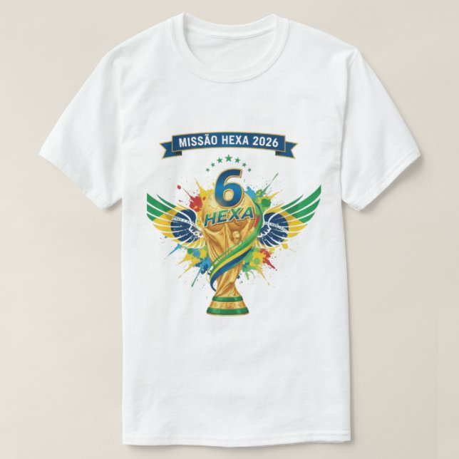 Brazil's Road to Hexa: World Cup 2026 Design T-Shirt (Design vorne)