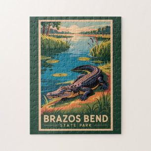 Brazos Bend State Park Texas Reise Kunst Vintage Puzzle