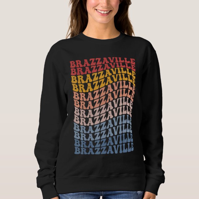 Brazzaville City Groovy Retro Sweatshirt (Vorderseite)