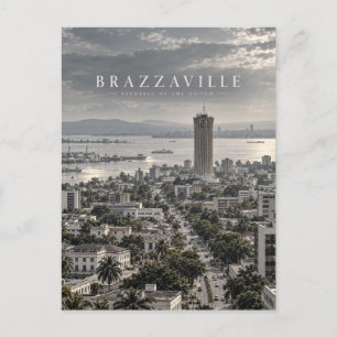 Brazzaville Kinematische Monochrome Stadt Kunst Postkarte