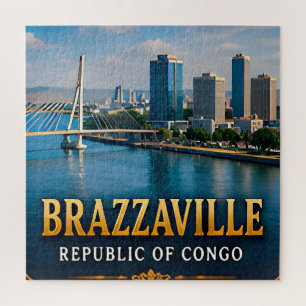 Brazzaville Kongo-Fluss und lebendiges Stadtleben Puzzle