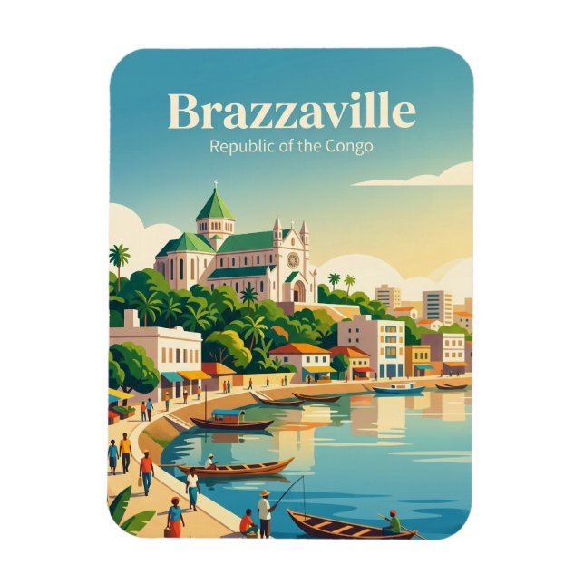 Brazzaville Republik Kongo Magnet (Vertikal)