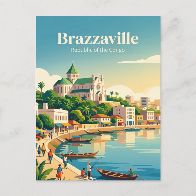 Brazzaville Republik Kongo Postkarte (Vorderseite)