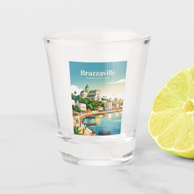 Brazzaville Republik Kongo Schnapsglas (Vorderseite)
