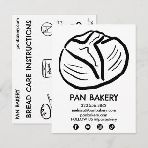 BREAD Care Card Anweisungen Sourdough Bäckerei Kar Dankeskarte