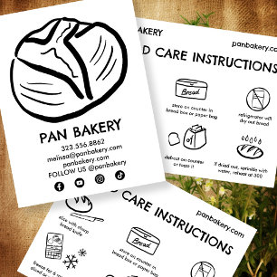 BREAD Care Card Anweisungen Sourdough Bäckerei Kar Dankeskarte