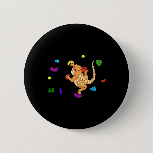 Bread Dragon Climbing Funny Sport Player Animal Lo Button (Vorderseite)