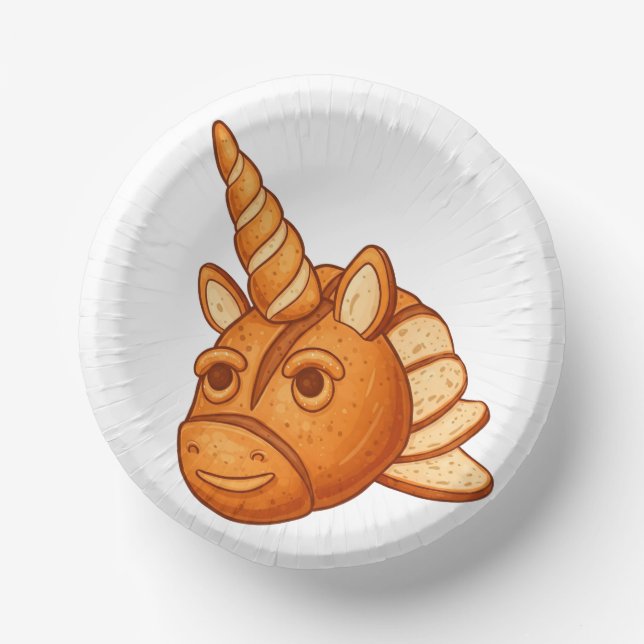 Bread Head High Fashion Loaf Model Photo Art Pappteller (Vorderseite)