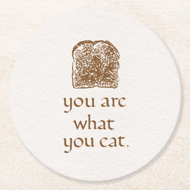 Bread Stamp and Hand-Drawn Lettering Runder Pappuntersetzer (Vorderseite)