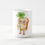 Bread Tony Lucky Clover – Cute Bread -T-Shirt Kaffeetasse<br><div class="desc">A cute bread character named Bread Tony holding a lucky four-leaf clover. This adorable cartoon food illustration brings a cheerful and lucky vibe,  perfect for anyone who loves cute characters,  food mascots,  and positive energy.</div>