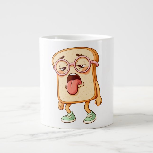 Bread Tony Tired Mood – Funny Bread T-Shirt Jumbo-Tasse (Vorderseite)