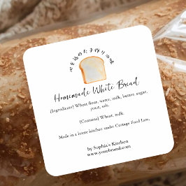 Bread Watercolor Bakery Ingredients Product Quadratischer Aufkleber