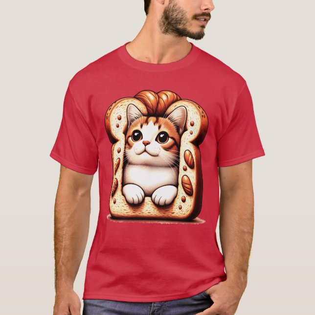BreadCat lustig T-Shirt (Vorderseite)