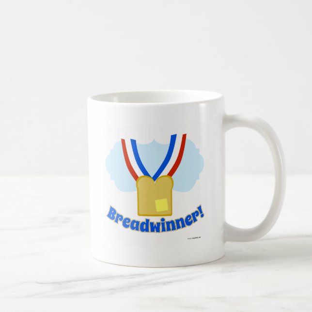 Breadwinner Medaille Funny Work Life Cartoon Tasse (Rechts)