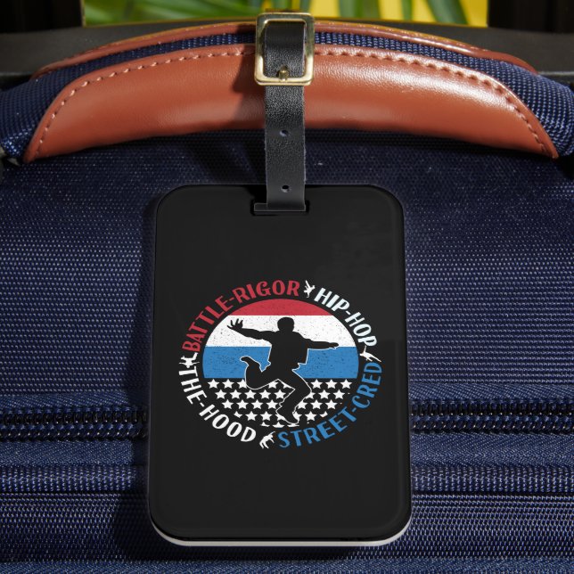 Break Dance Breakdance Angesagt-Hop Boy Gepäckanhänger (Vorderseite Insitu 2)