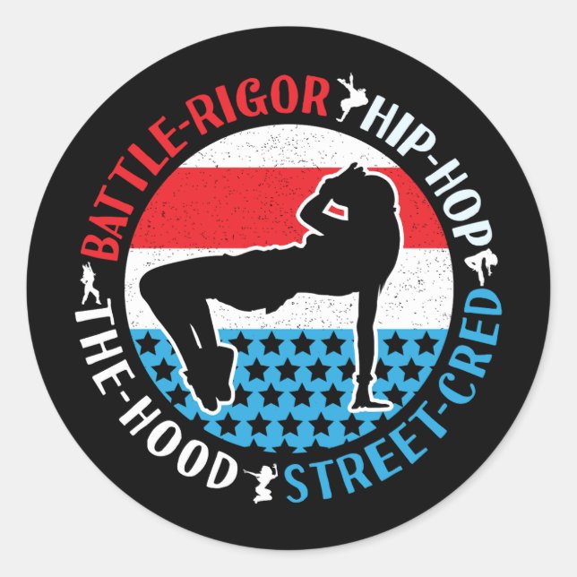 Break Dance Breakdance Angesagt-Hop Dancer Girl Runder Aufkleber (Vorderseite)