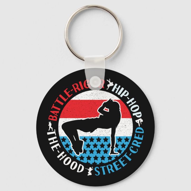 Break Dance Breakdance Angesagt-Hop Dancer Girl Schlüsselanhänger (Vorderseite)