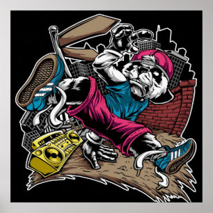 Break Dance   Niedlich Panda Lover Poster