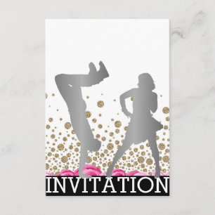 Break Dance School Dico Hip Hop Vip Rose Grau Einladung