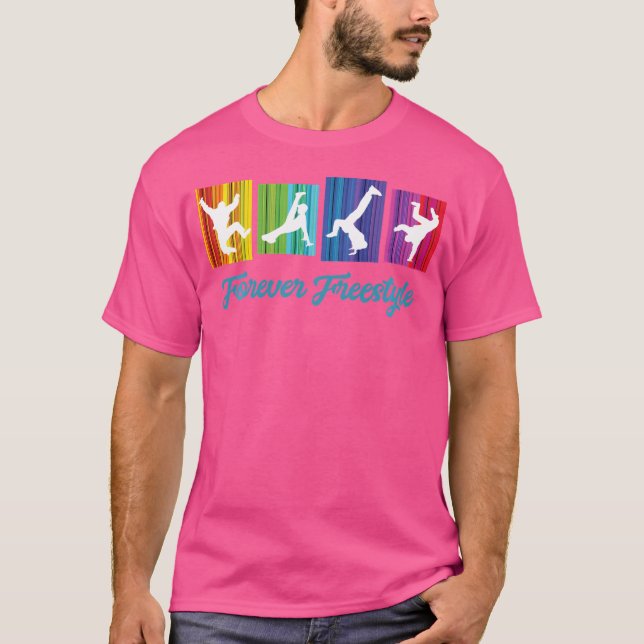 Break Dancing Shirt Forever Freestyle Retro Angesa (Vorderseite)
