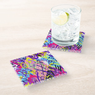 Break Free: Abstrakte Kunst Glasuntersetzer