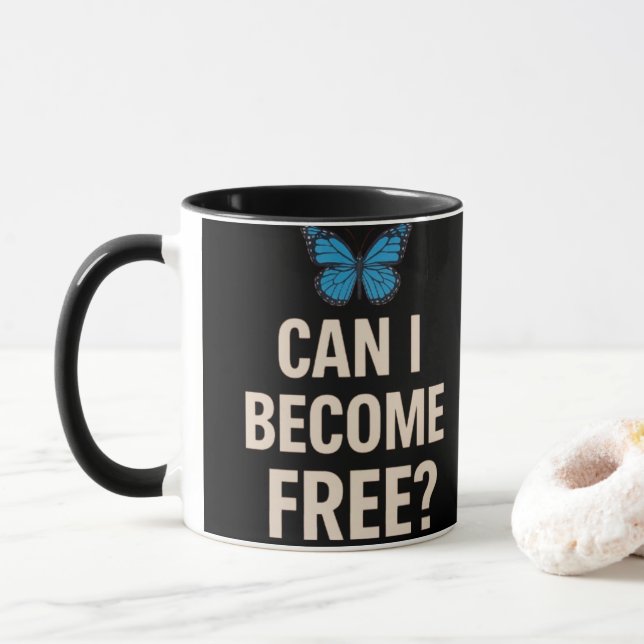 Break-free - Motivierend Schmetterling-Tasse Tasse (Mit Donut)