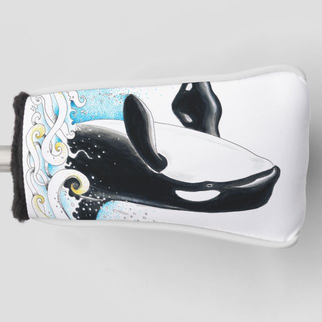 Break Orca Doodle Ink Golf Headcover (Vorderseite)