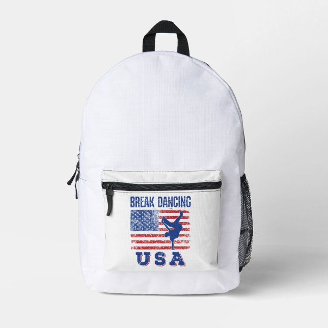 Break Tancing USA Bedruckter Rucksack (Vorderseite)