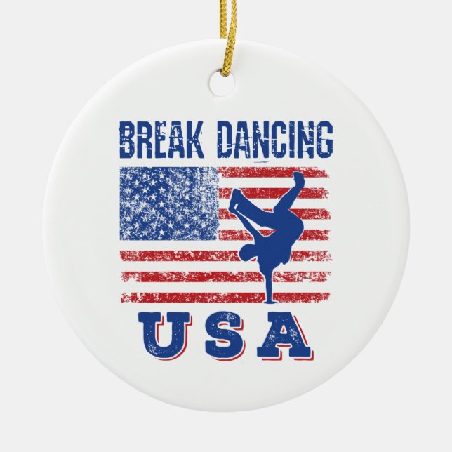 Break Tancing USA Keramik Ornament (Vorne)