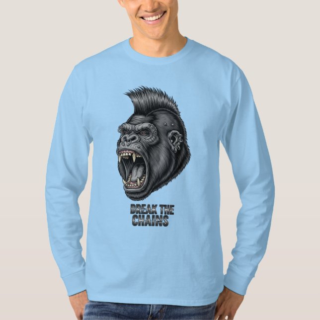 Break the Chains - Fierce Punk Gorilla Graphic T-S T-Shirt (Vorderseite)