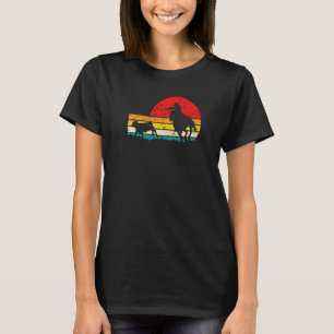 Breakaway-Roping-Cowgirl Retro-Rodeo-Grafik Kalb T-Shirt