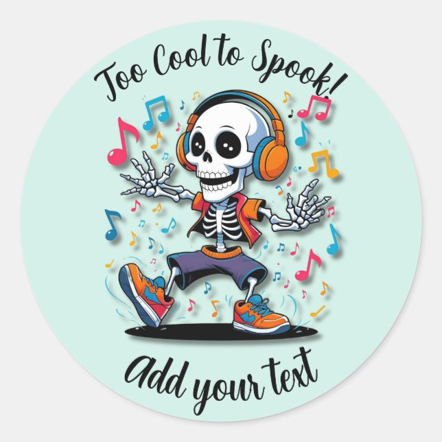 Breakdance Skeleton – Halloween Stickers (Vorderseite)