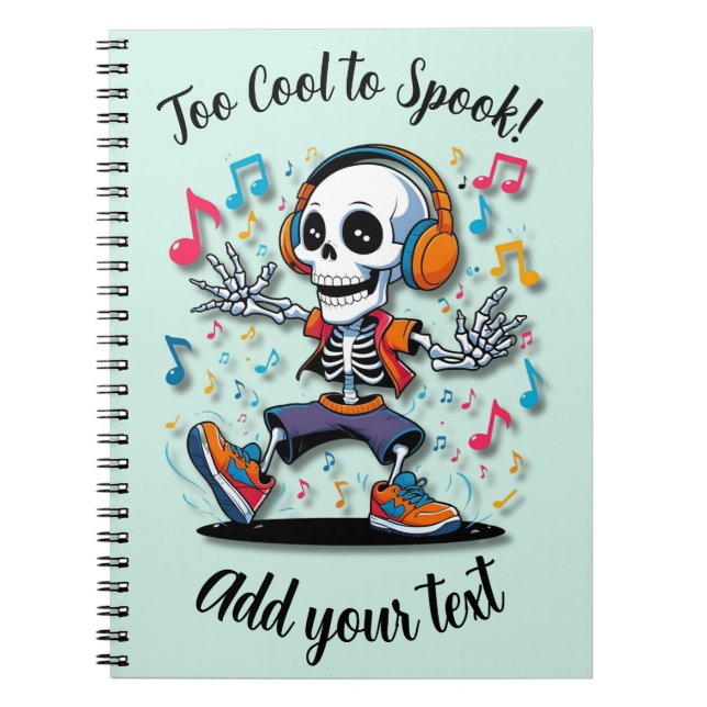 Breakdance Skeleton Vibes - Halloween-Notebook Notizblock (Vorderseite)