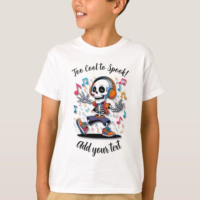 Breakdance-Skelett – Kinder Halloween T-Shirt (Vorderseite)
