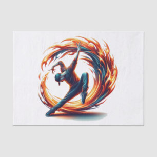 Breakdance Street Fire with Urban Energy Seidenpapier