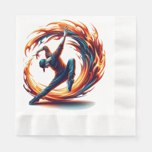 Breakdance Street Fire with Urban Energy Serviette