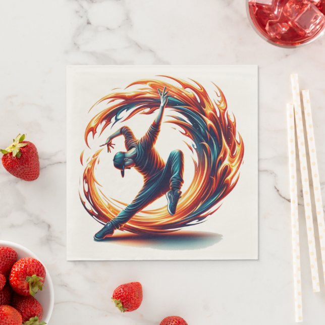 Breakdance Street Fire with Urban Energy Serviette (Beispiel)