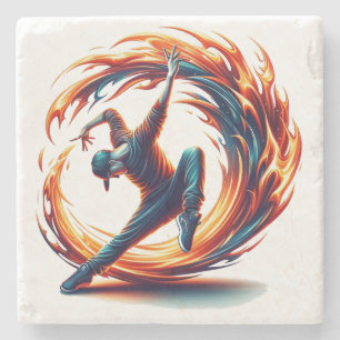 Breakdance Street Fire with Urban Energy Steinuntersetzer