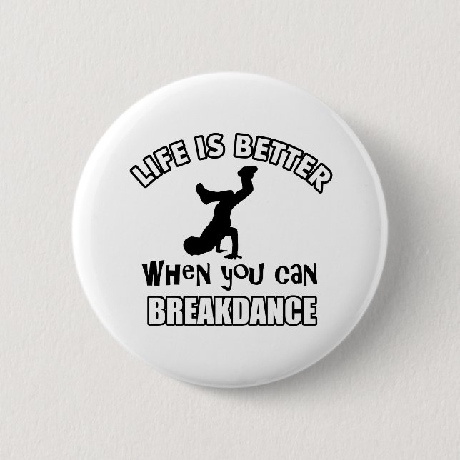 Breakdance Tanzentwürfe Button (Vorderseite)