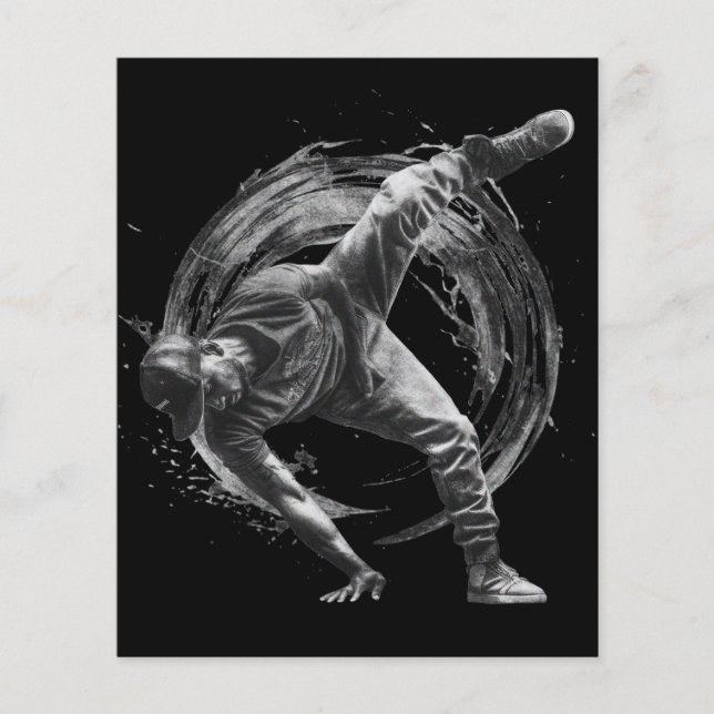 Breakdance Urban Style Monochrome Motion Art (Vorderseite)