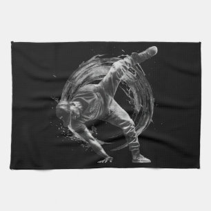 Breakdance Urban Style Monochrome Motion Art Geschirrtuch