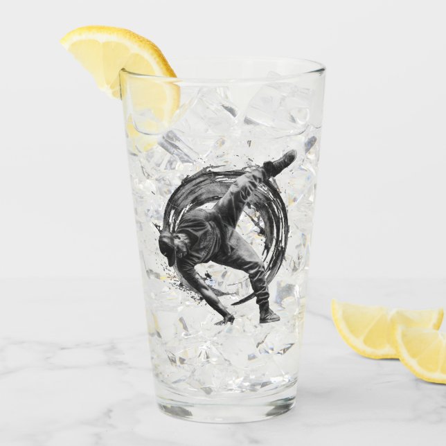 Breakdance Urban Style Monochrome Motion Art Glas (Vorderseite Ice)