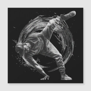 Breakdance Urban Style Monochrome Motion Art Magnetkarte