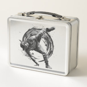 Breakdance Urban Style Monochrome Motion Art Metall Brotdose