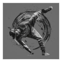 Breakdance Urban Style Monochrome Motion Art