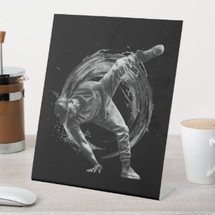 Breakdance Urban Style Monochrome Motion Art Sockelschild