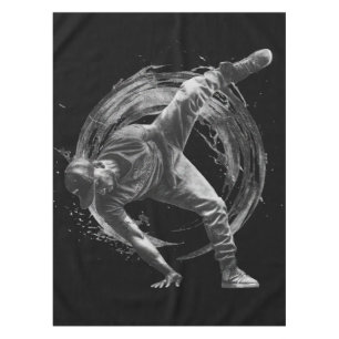 Breakdance Urban Style Monochrome Motion Art Tischdecke