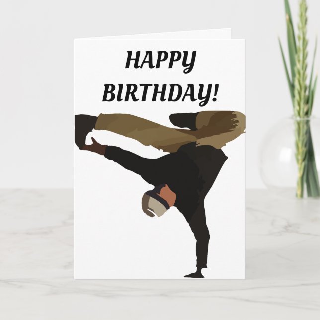 BREAKDANCER BIRTHDAY CARD DANKESKARTE (Vorderseite)