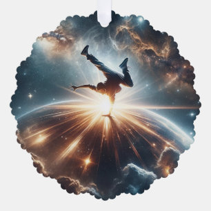 Breakdancer in action, Ai, Action in der Galaxie Ornament Karte