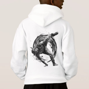 Breakdancer in Aktion im Stil eines Spritzers mit  Hoodie